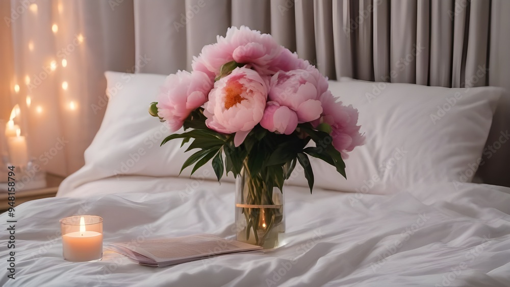 peony on the bed peony on the bed