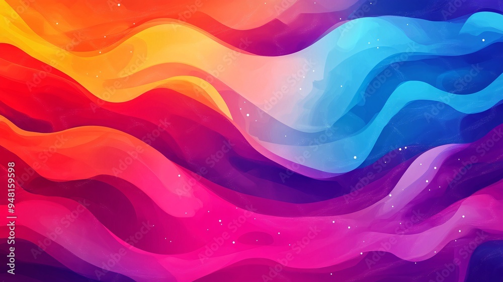 Fototapeta premium Abstract Wavy Background with Vibrant Colors and Sparkle