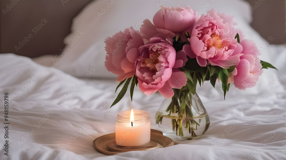peony on the bed peony on the bed