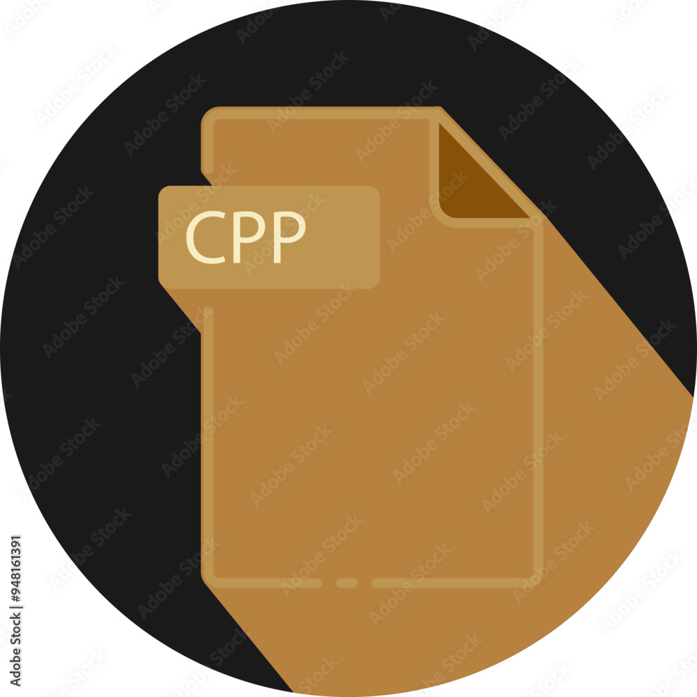 CPP File fomat minimal icon with circle outside CPP File fomat minimal icon with circle outside