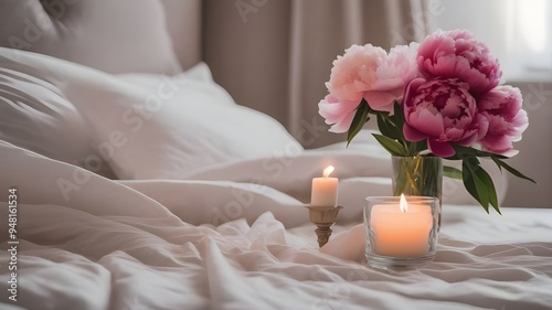 peony on the bed