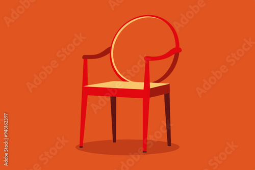 A beautiful furniture chair louis ghost vector art illustration photo