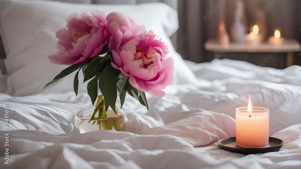 peony on the bed peony on the bed