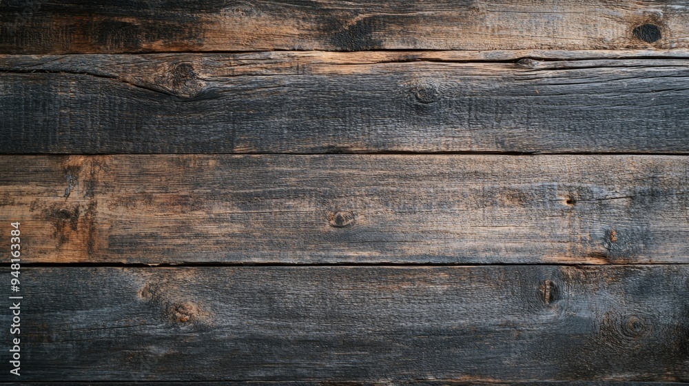 Rustic barn wood texture featuring dark tones, knots, and nail holes in warm evening light Rustic barn wood texture featuring dark tones, knots, and nail holes in warm evening light