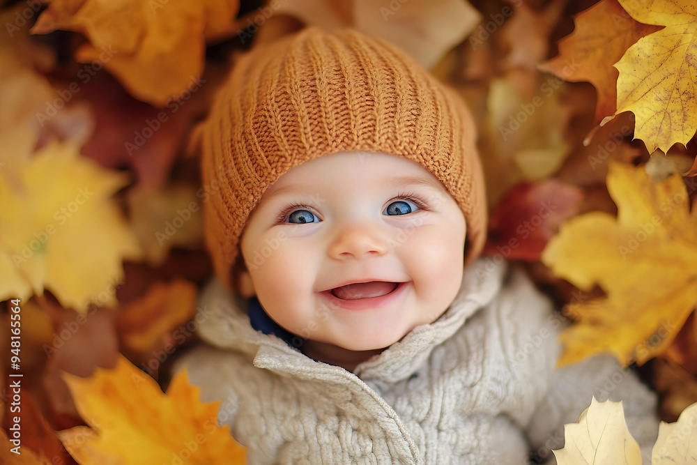 Beautiful autumn portrait, sunny day, park full of fallen foliage, people children pets walking, generative AI Beautiful autumn portrait, sunny day, park full of fallen foliage, people children pets walking, generative AI