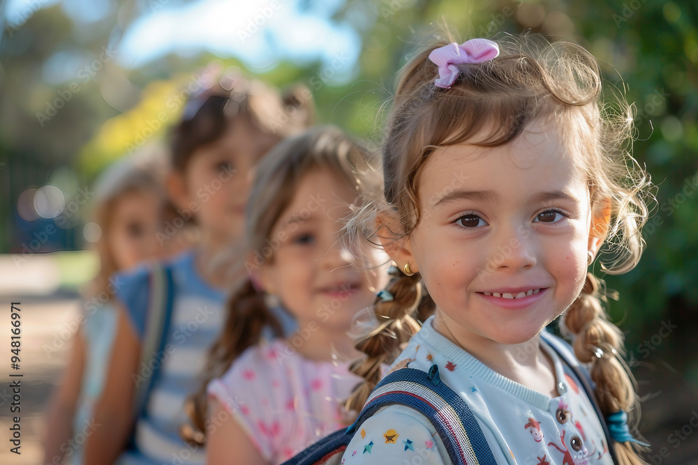 Fototapeta premium Back to school autumn season conceptual illustration photo, Generative AI, first september