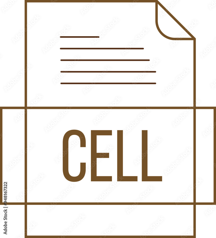 CELL File icon crisp thick outline sharp corners CELL File icon crisp thick outline sharp corners