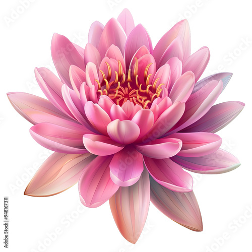 pink lotus isolated on white