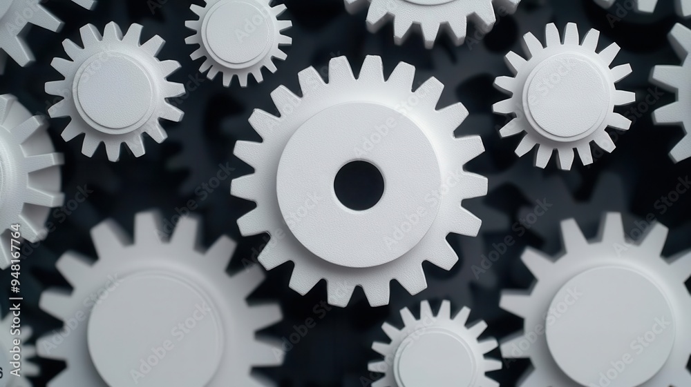 Macro view of interconnected gears labeled with economic terms, representing complex policy mechanisms, concept of economic regulation Macro view of interconnected gears labeled with economic terms, representing complex policy mechanisms, concept of economic regulation
