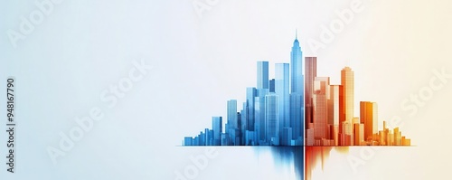 Wallpaper Mural Visual of a city divided by economic policy lines, illustrating the impact of different economic approaches, concept of urban economic divergence Torontodigital.ca