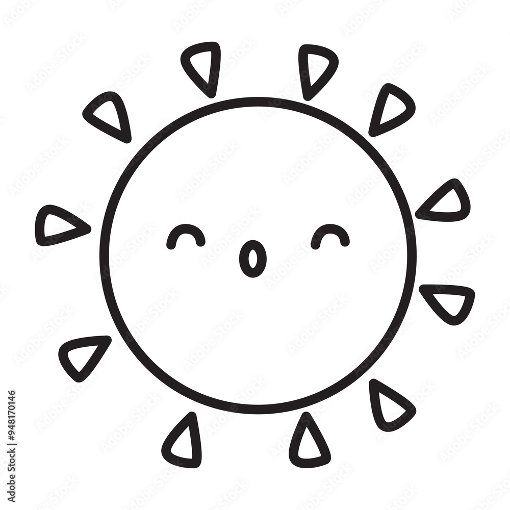 Fototapeta premium sun or weather symbol doodle icon transparent background
