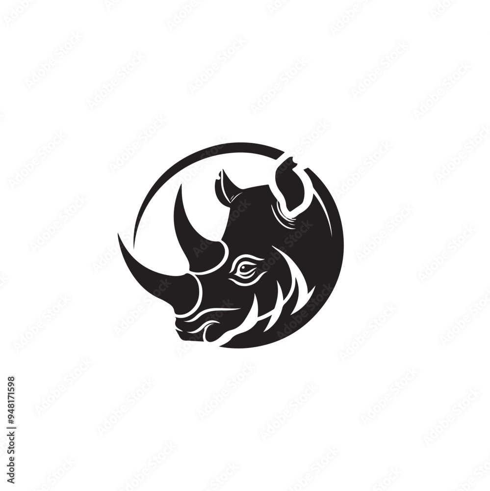 Rhino Logo Design Vector Illustration with Transparent Background for Environmental Branding Rhino Logo Design Vector Illustration with Transparent Background for Environmental Branding