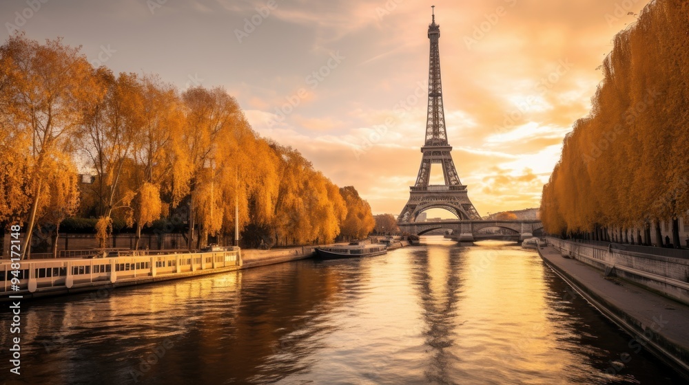 Obraz premium Eiffel Tower at Sunset