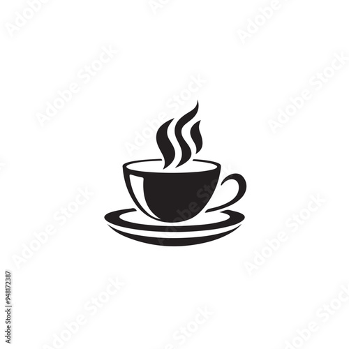 Coffee Cup Icon Logo Vector Design on Transparent Background for Branding and Café Identity