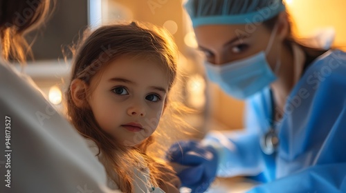 Caring Doctor Examining Young Patient in Hospital Room