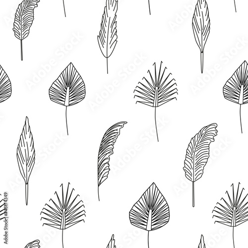 Linear pampas grass seamless pattern. Selloana grass. Dried grass, panicle, feathery branches. Japanese interior bouquet. Floral botanical background, wallpaper, digital paper. Vector ornament.