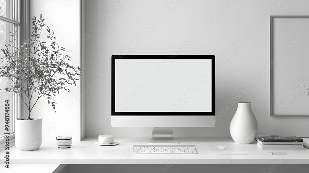 Fototapeta premium Minimalist and Modern Website Design on a White Background