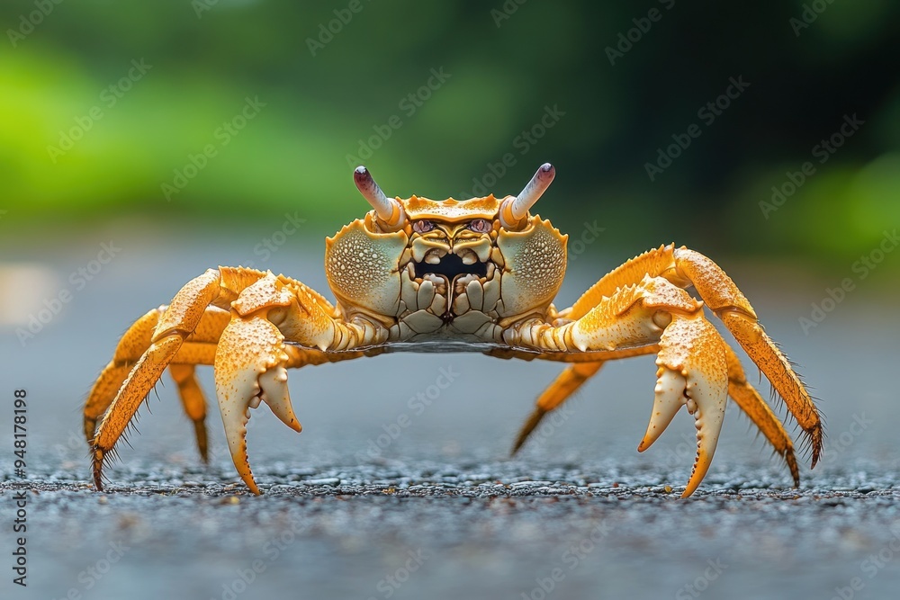 Close-up of a Crab on a Road Close-up of a Crab on a Road