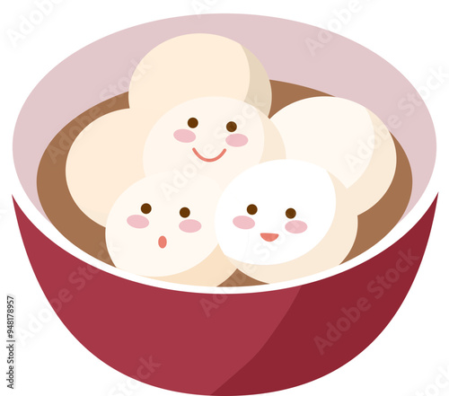 Tangyuan winter solstice traditional cute illustration