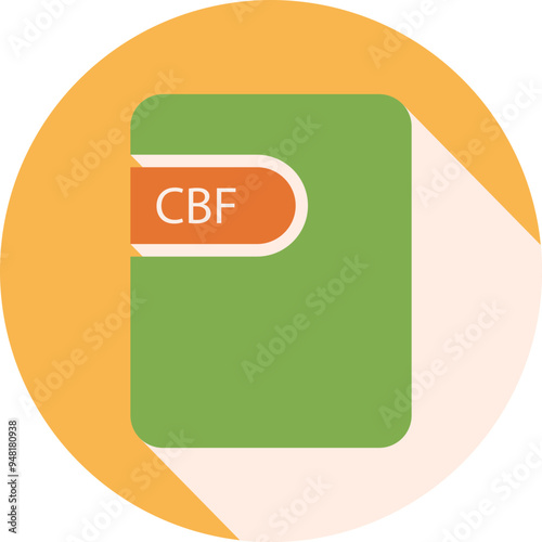 CBF File icon black shadow with rounded corners in circular shape