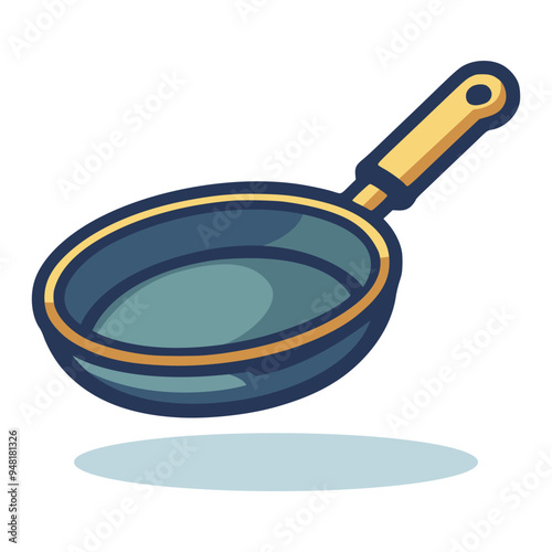 frying pan kitchen tool cooking vector illustration template design