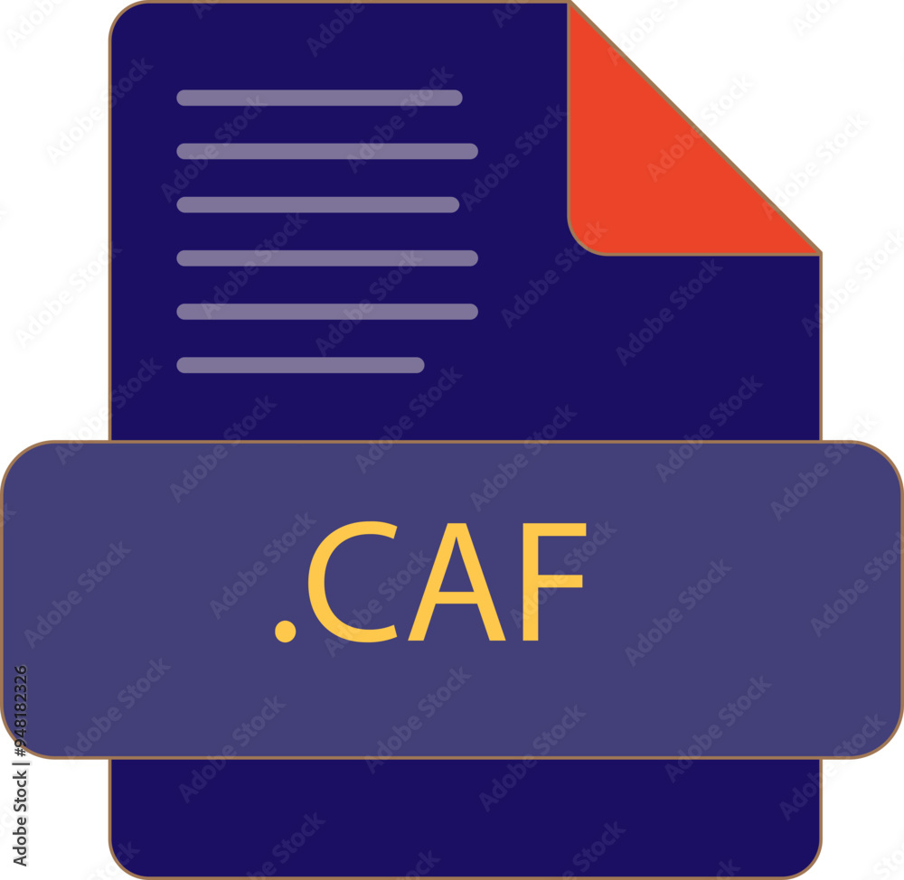 CAF File extention icon old minimal color fill CAF File extention icon old minimal color fill