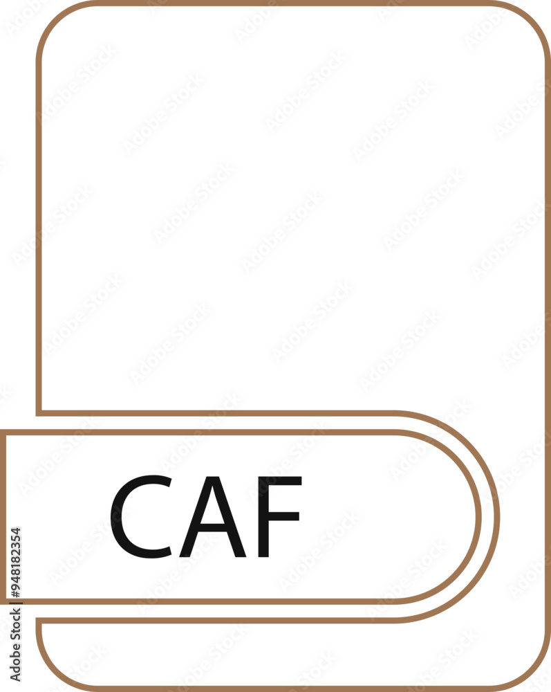 CAF File format icon black outline and light color CAF File format icon black outline and light color