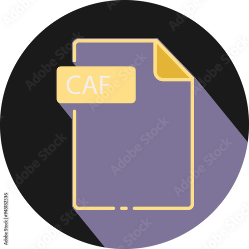 CAF File fomat minimal icon with circle outside