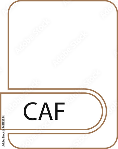 CAF File format icon black outline and light color