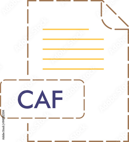CAF File format icon rounded outline