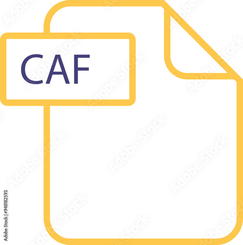 CAF File format icon rounded shapes outline