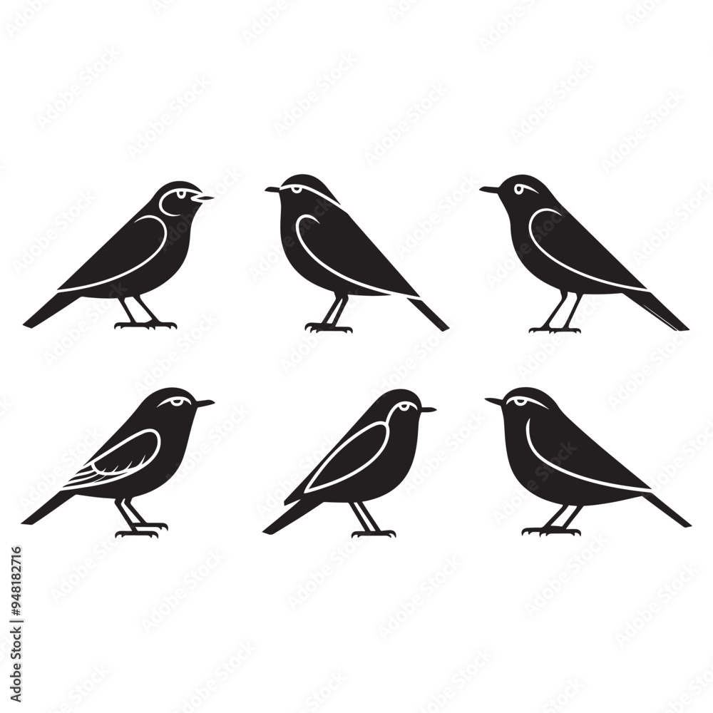 Birds Vector illustration silhouette image icon design Birds Vector illustration silhouette image icon design