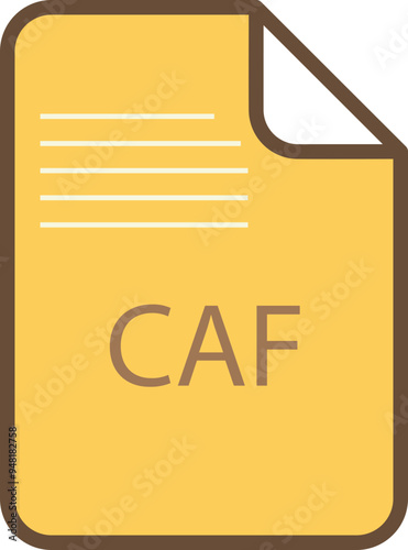CAF File icon fill rounded corners bold outline