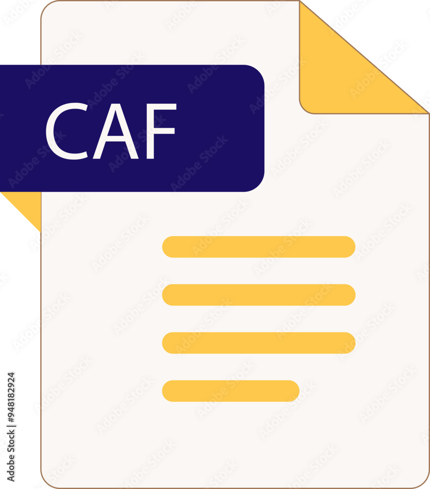 CAF File icon with folded style document CAF File icon with folded style document