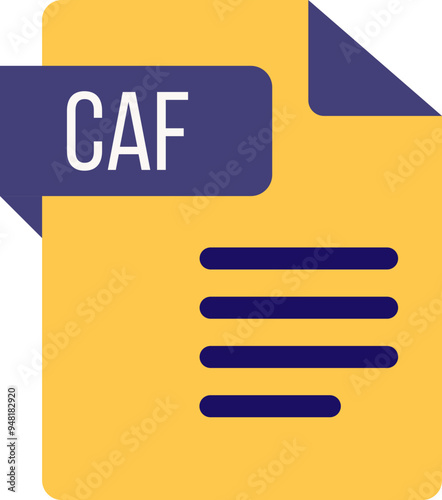 CAF File icon with dark ciolor and folded doc