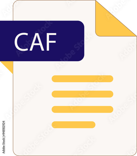 CAF File icon with folded style document