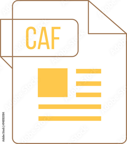 CAF ip icon sharp corners lines and rectangle with symbol