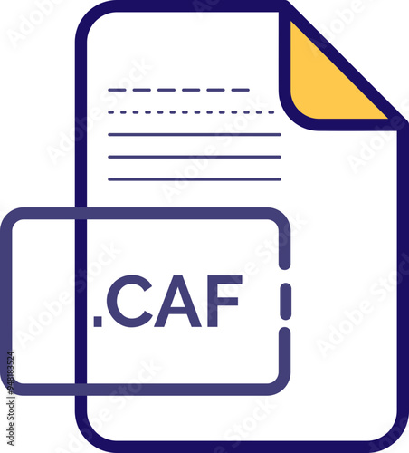 CAF File extension icon color fill rounded corners inside transparent
