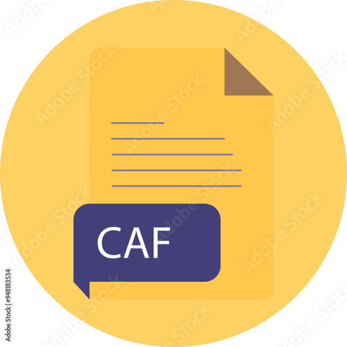 CAF File extension icon black color crisp corners circular shape