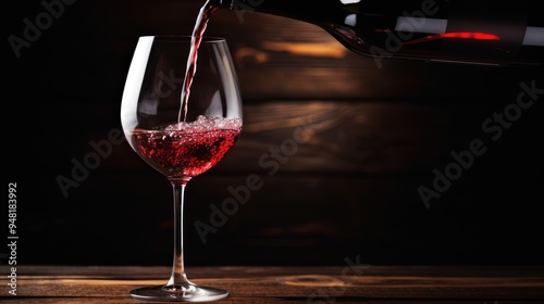 Cheers to Elegant Celebrations with Red Wine in Stemware Glass