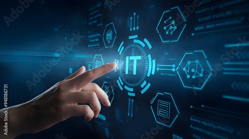 Wallpaper Mural IT virtual screen representation, IT information technology concept on screen, computer systems Torontodigital.ca