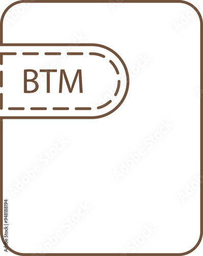 BTM File icon thick black outline photo