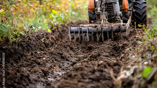Wallpaper Mural Tractor Plowing Fertile Soil to Prepare Land for Sowing and Crop Cultivation Torontodigital.ca