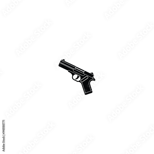 Gun and automatic weapon vector icons. Military combat firearms pictograms. Gun and automatic weapon, rifle and firearm, vector illustration
