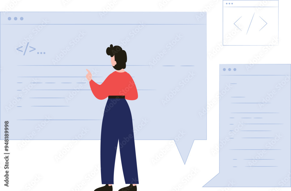 The girl is working on a coding program. The girl is working on a coding program.