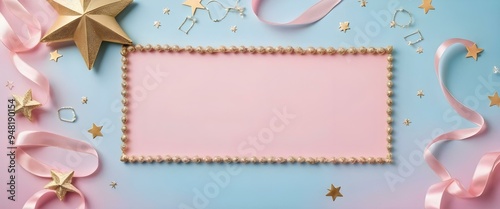 Pink and light blue background for birthday greetings or party invitations or gender reveal party invitations.
AI generated