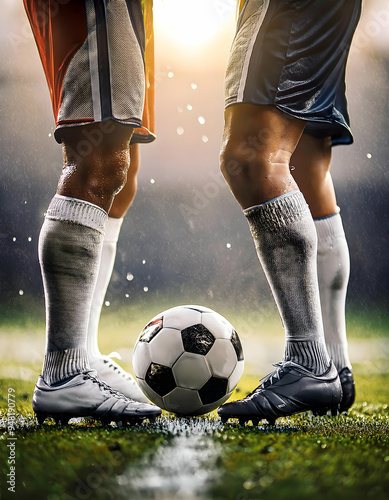 soccer player kicking ball