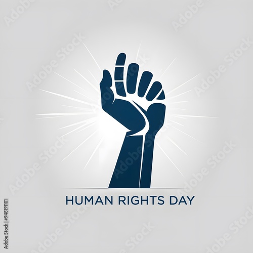 hand holding a sign based on Human Rights Day