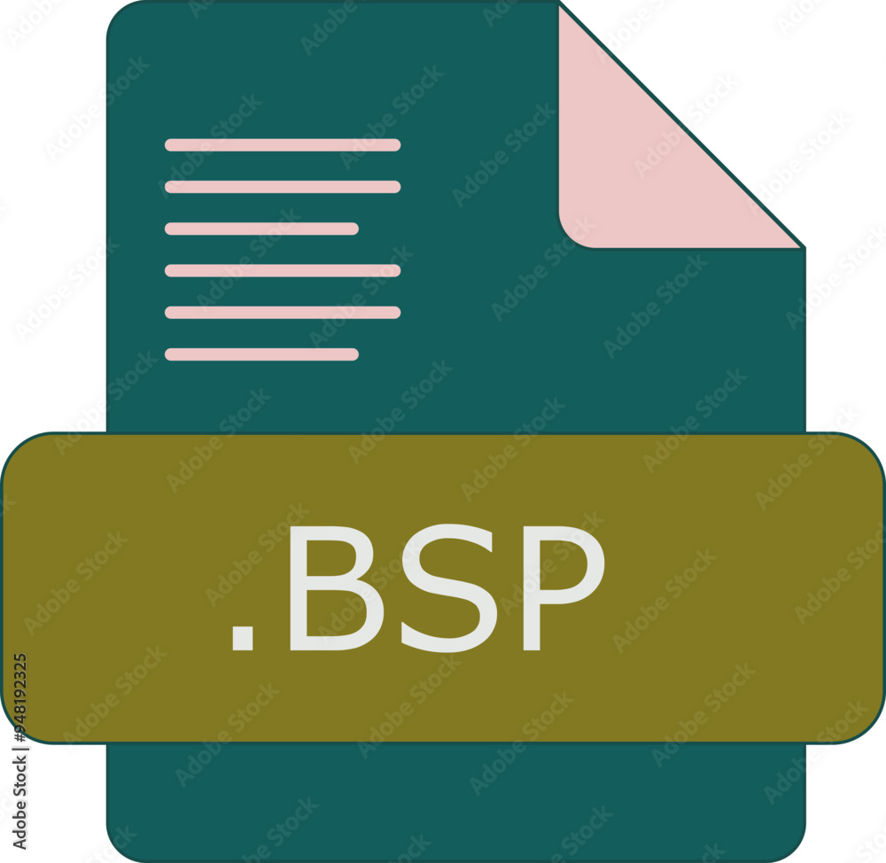BSP File extension icon insidse fill with lines fill