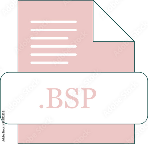 BSP File extension icon fill with minimal colors